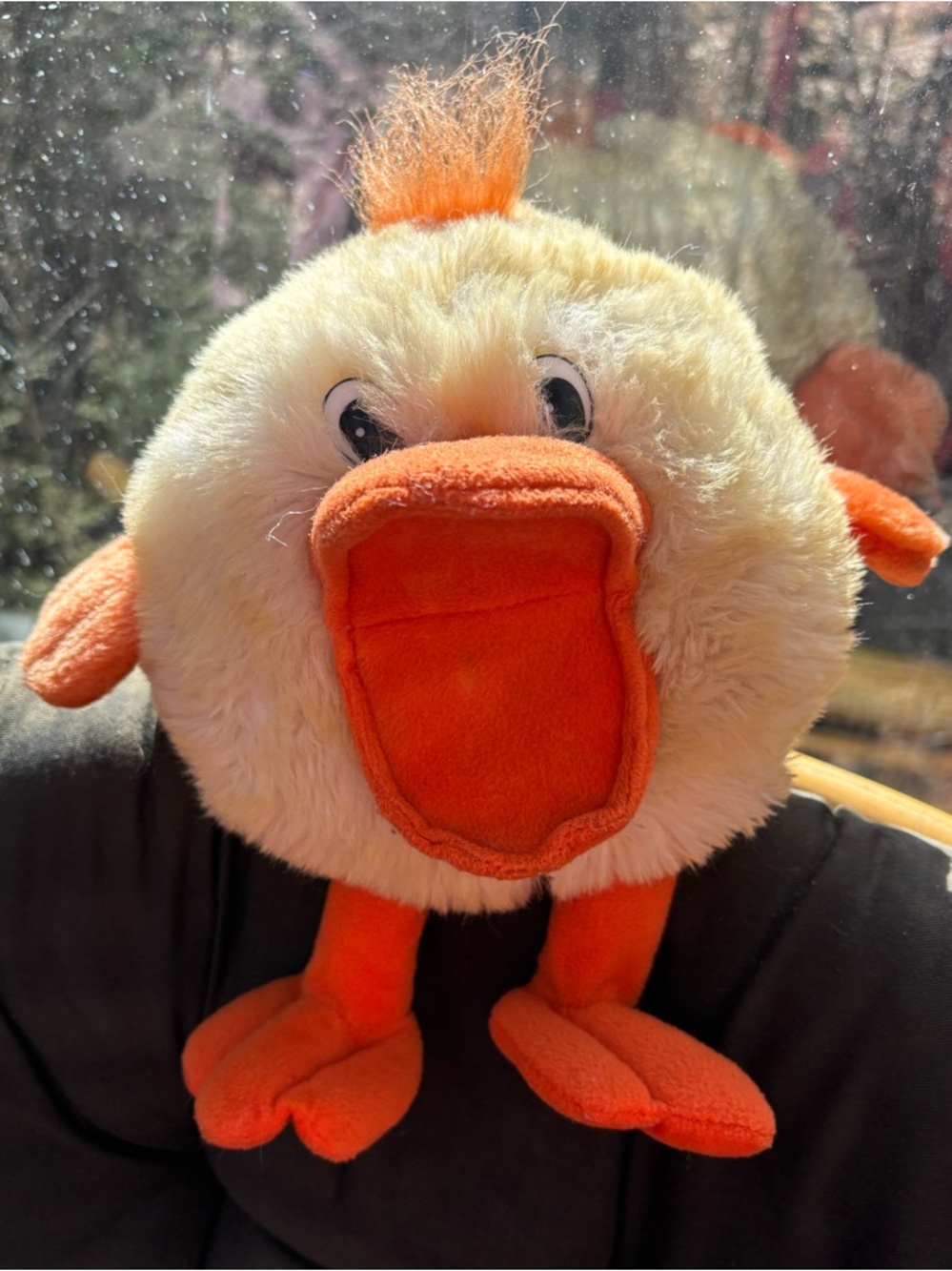 Vintage Quacking Duck Hand Puppet Marionette - 9" Fuzzy Yellow Plush - Dan Dee